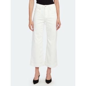 PAIGE White Cropped Wide-Leg Jeans